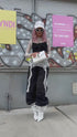 Pants with lace decoration "BELLISSIMO" P11351 - BLACK